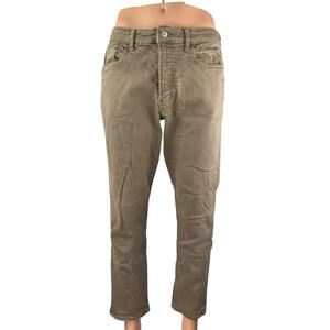 Bonobos Women's Khaki High Rise Straight Leg Trousers Chino Khaki Pants Size 34